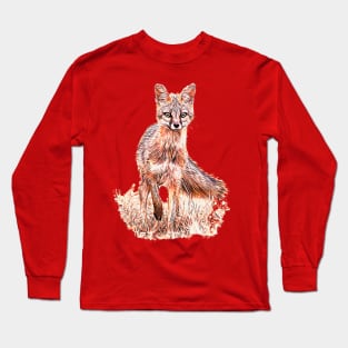 Gray Fox Long Sleeve T-Shirt